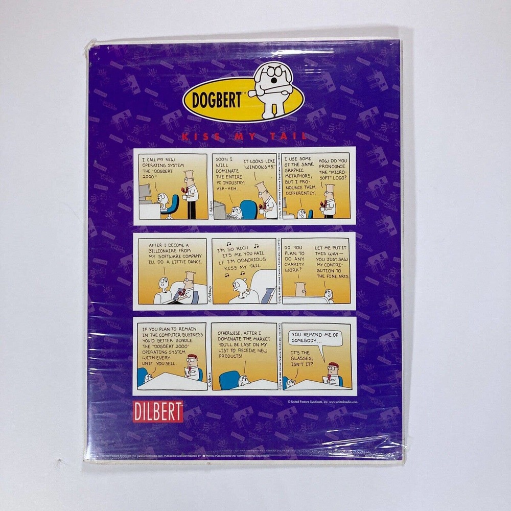 Dilbert Lithograph Print 3 Strips Dogbert Kiss My Tail‎ United Feature Syndicate